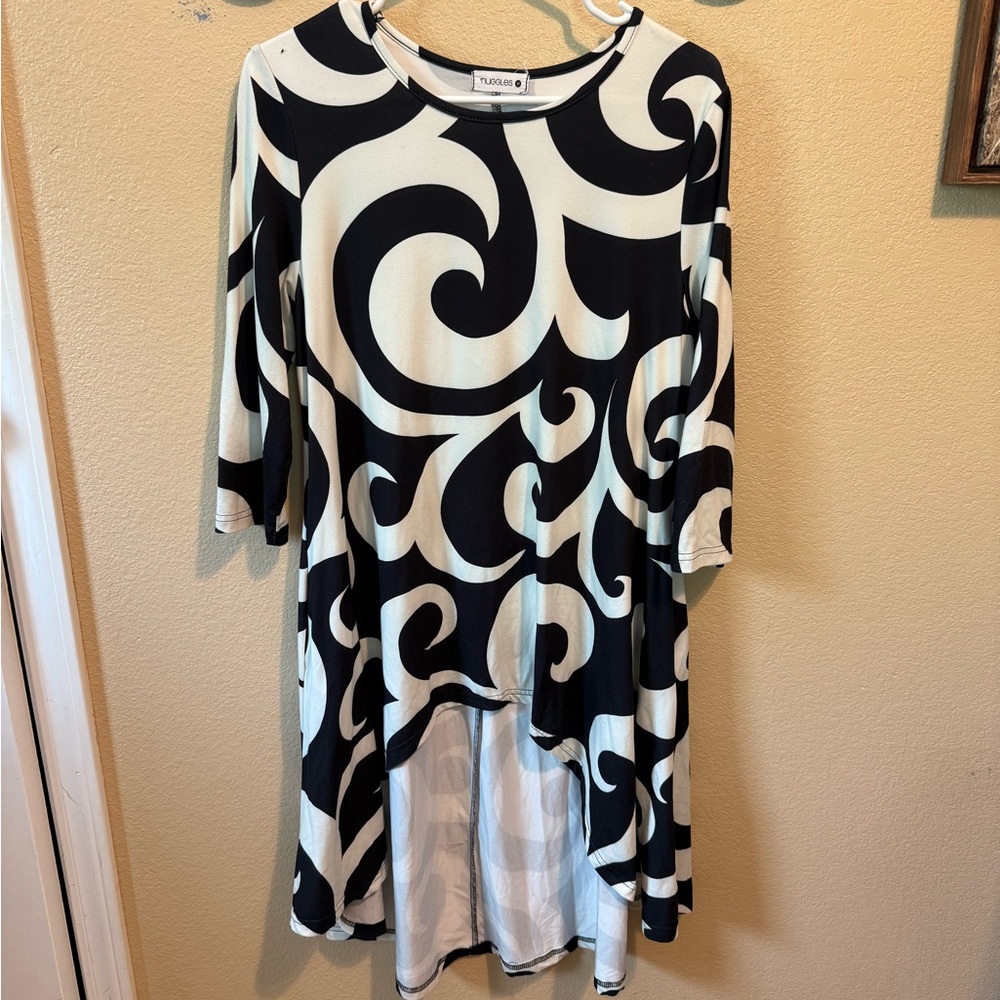 Nuggles Black and White Patterned Dress